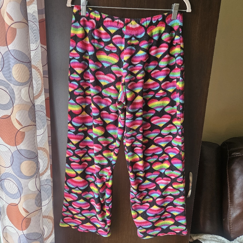 No Boundaries Multicolor Heart Pajama Bottoms